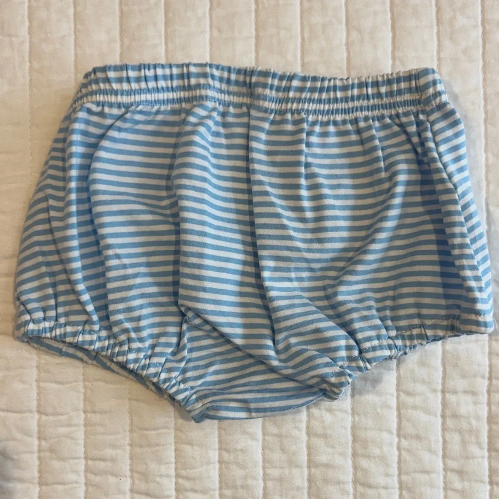 9 month size Baby Blue Striped Diaper Cover